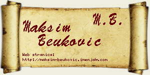 Maksim Beuković vizit kartica